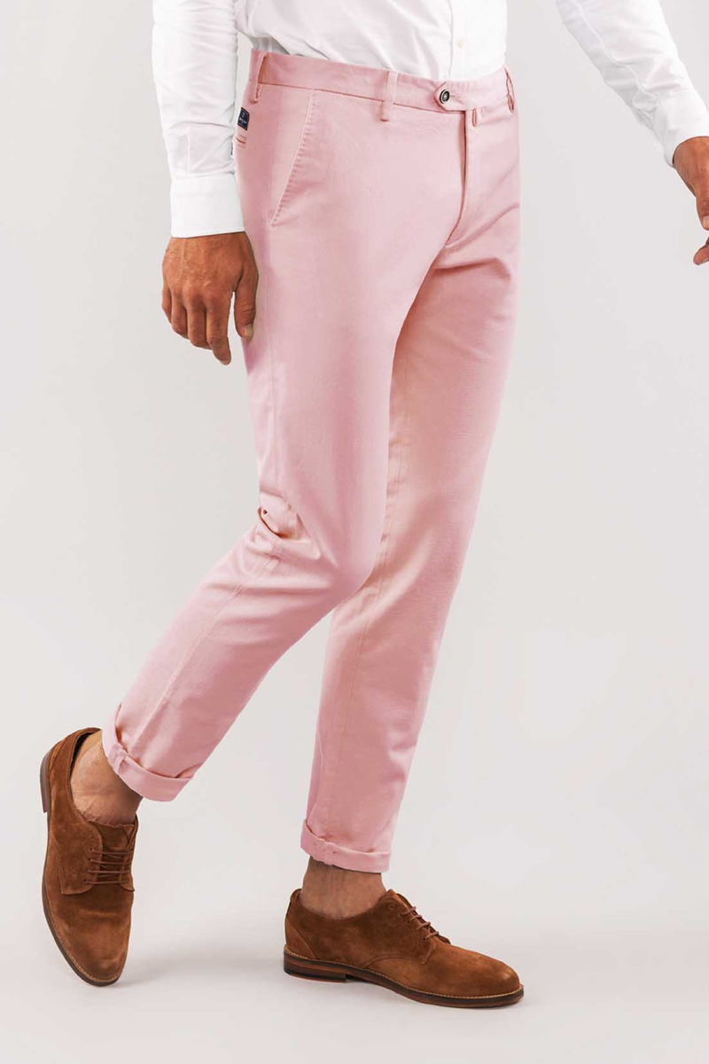 Pantalon chino rose homme sale