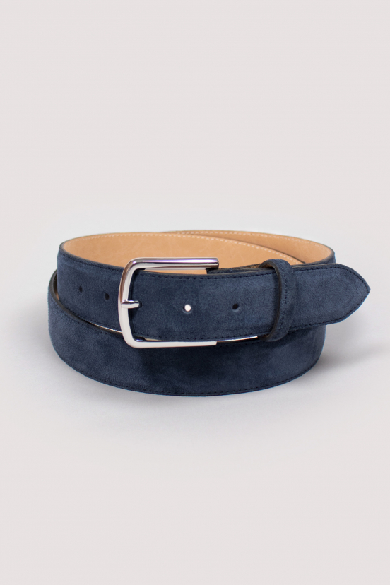 Blue Suede Leather Belt