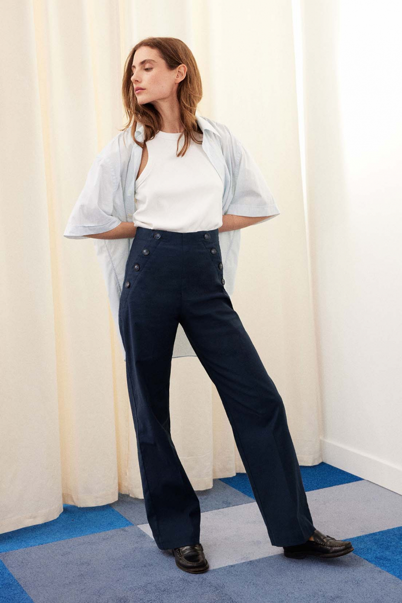 Pantalon à pont Bleu marine pour Femme | LePantalon